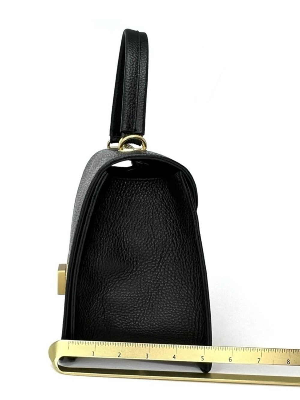 Arcadia Trapeze Medium Crossbody Black Pebbled Leather Handbag Satchel New NWT - Picture 11 of 13